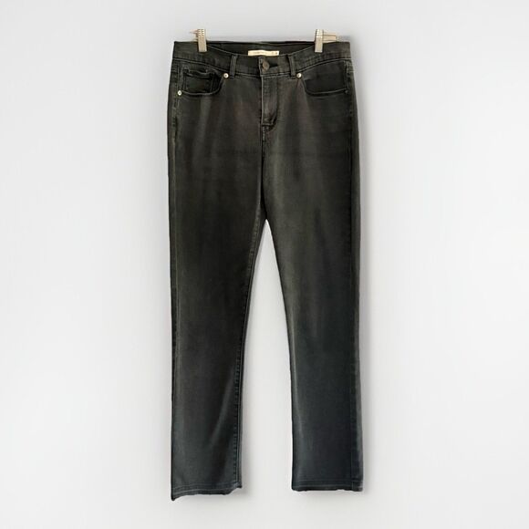 Levi's Denim - Levi's Classic Straight Jeans‎ Charcoal Black Gray Stretch Denim High Rise 28/6